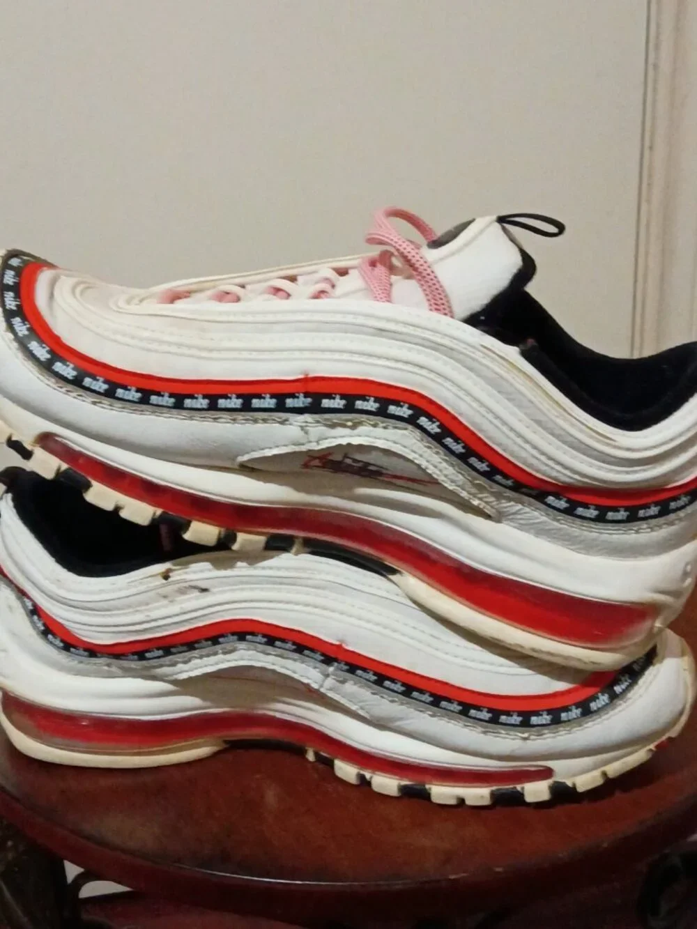 Nike Air Max 97 Script Swoosh Pack Red White CQ4817-100 GS Youth Size 5Y